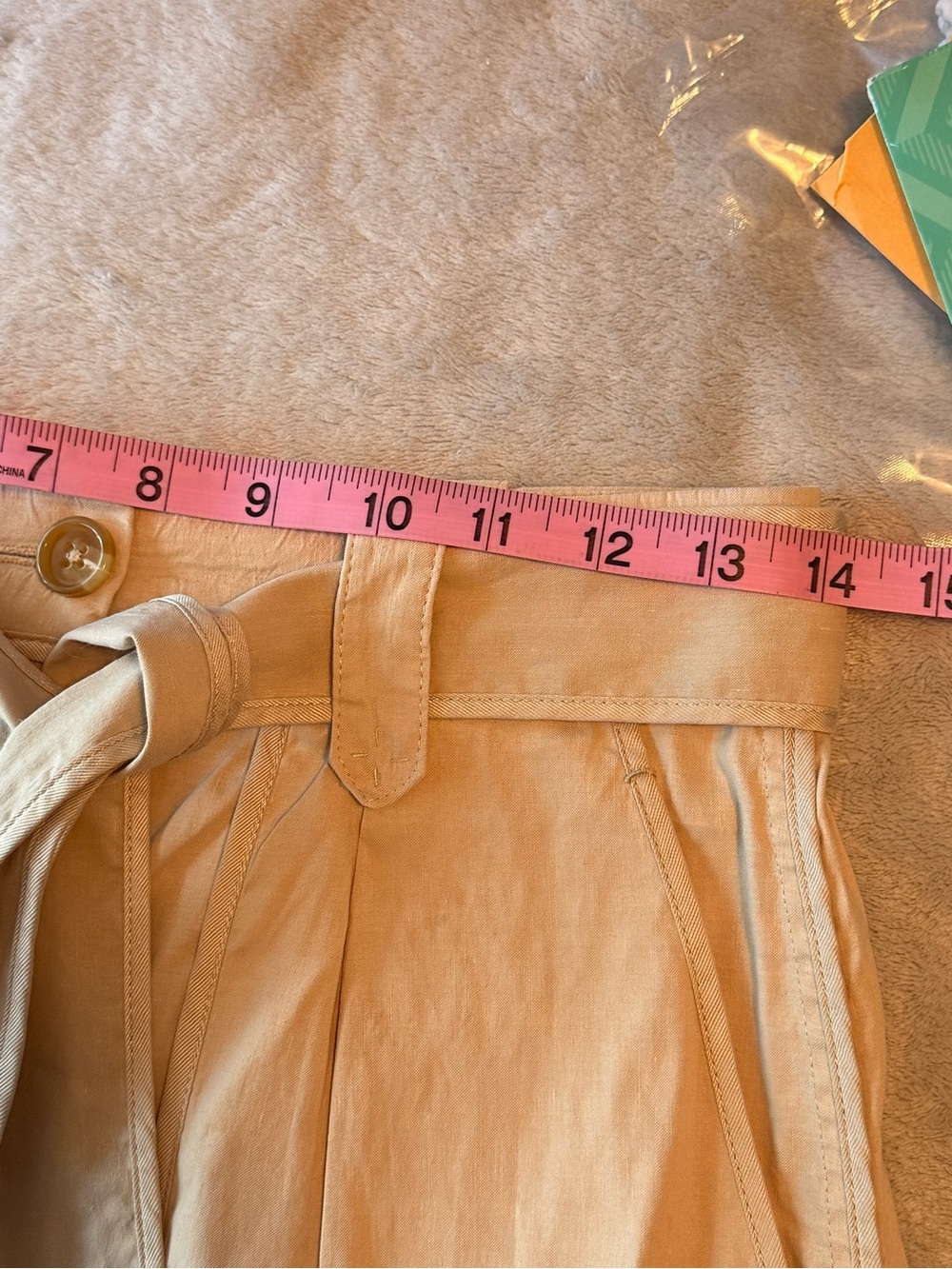 Elie Tahari Beige Cotton Blend Skirt with Tie Waist - Picture 7 of 7